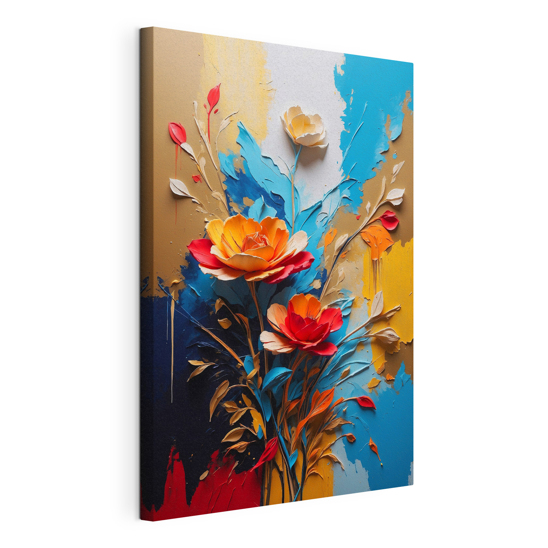 Painting of flowers and leaves