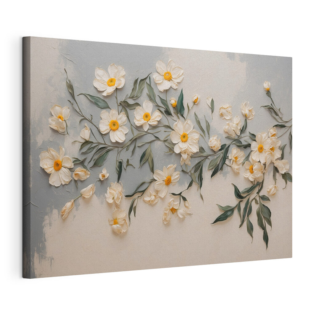 White flowers and green leaves