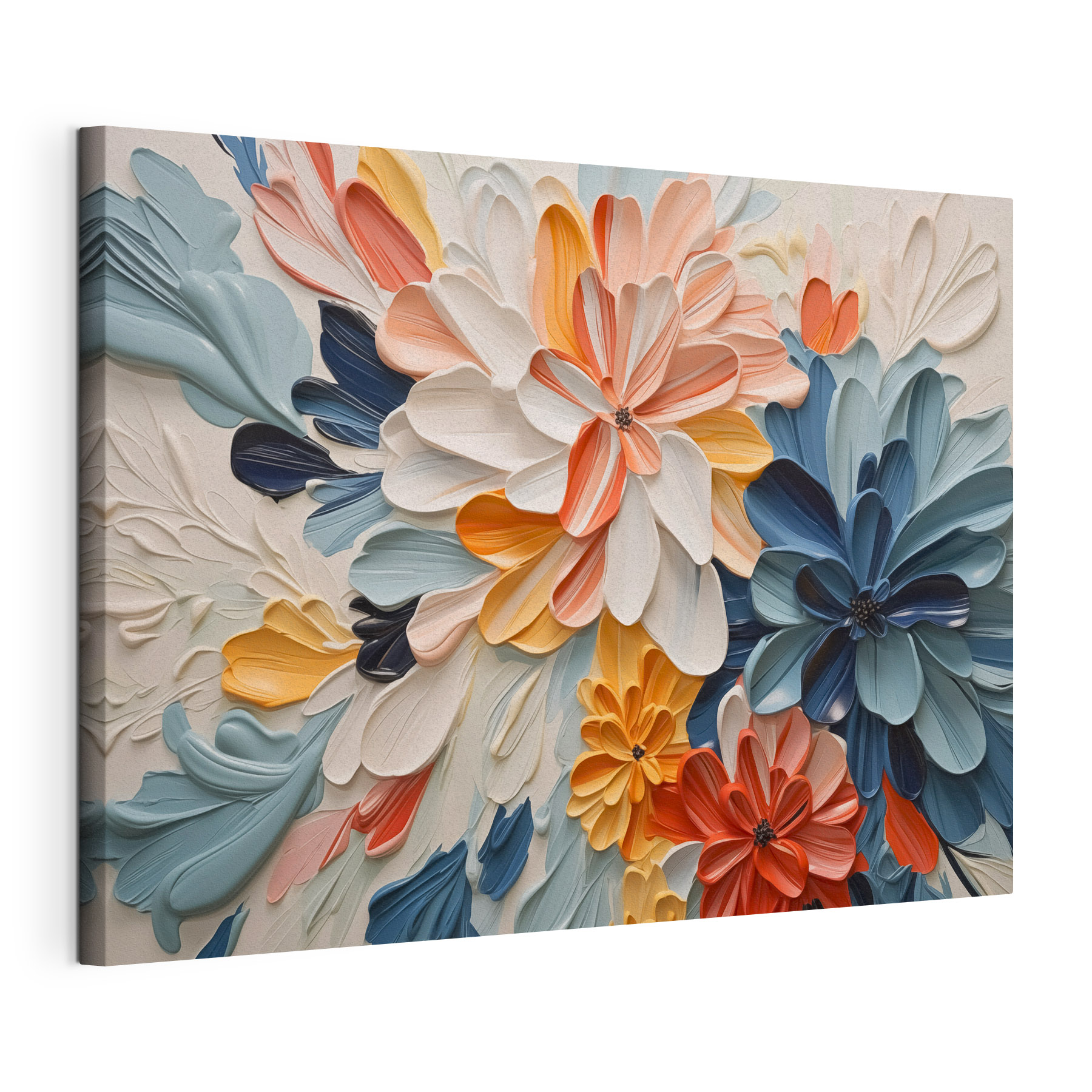 Vibrant floral artwork in bold colors