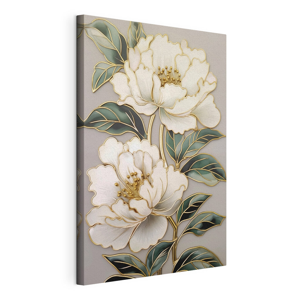 Elegant blooms framed by lush leaves
