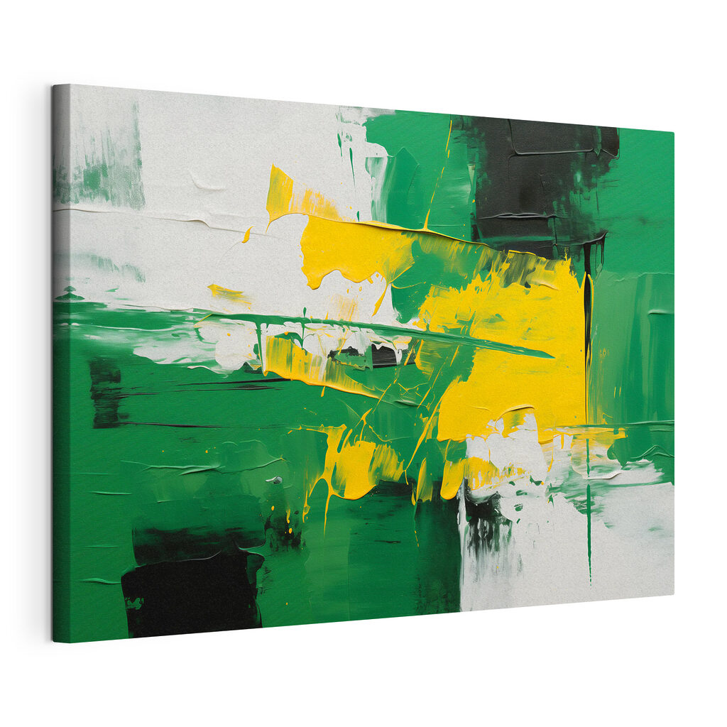 Painting of green and yellow paint