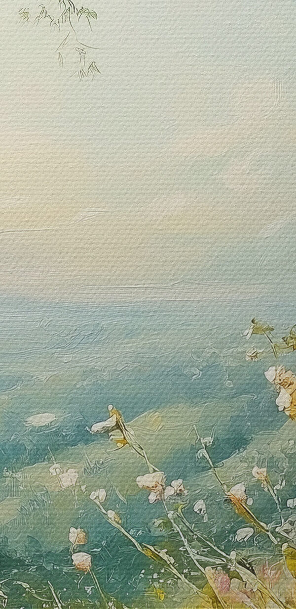 Painting of flowers and trees