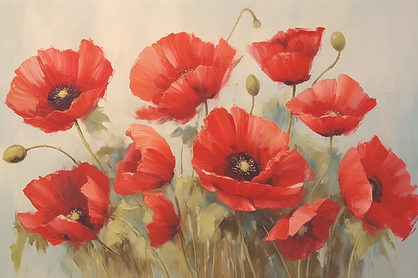 Painting of red flowers Painting of red flowers