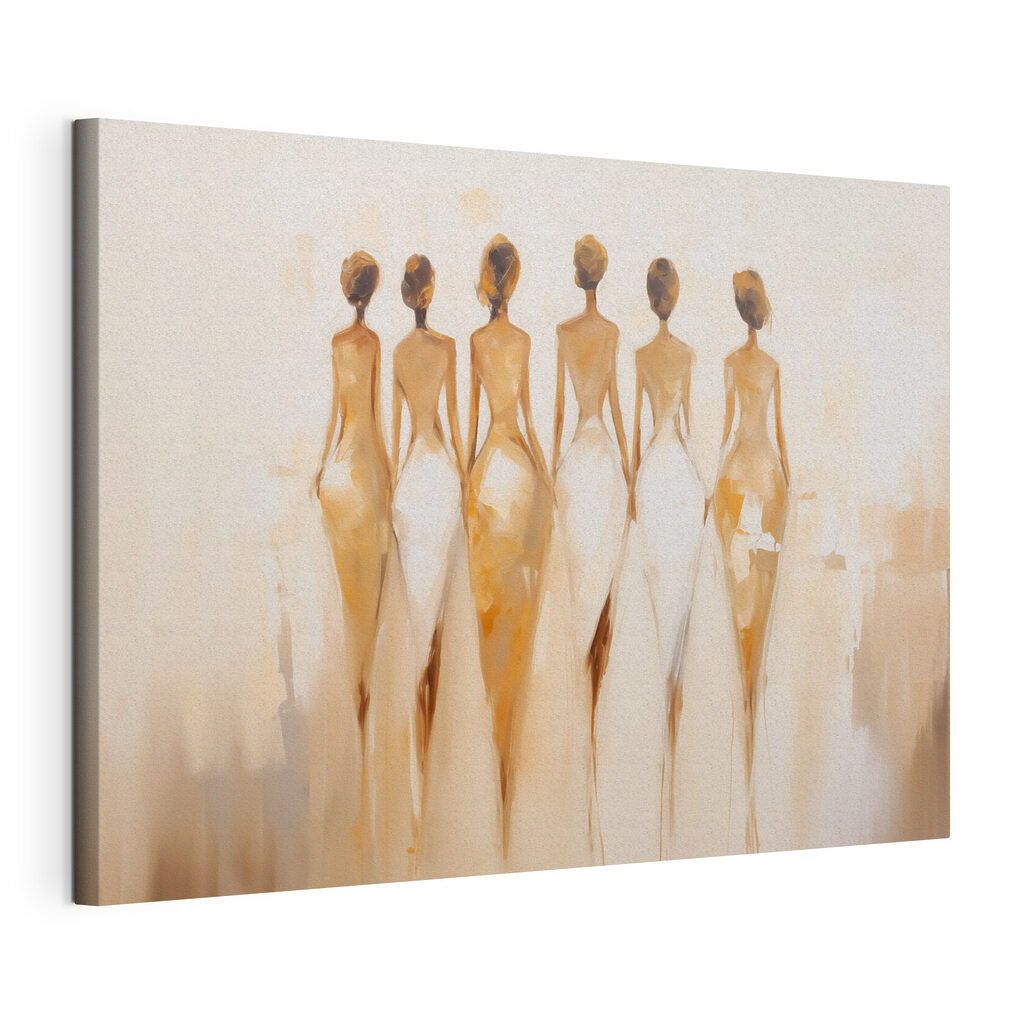 Painting of a group of women in white dresses