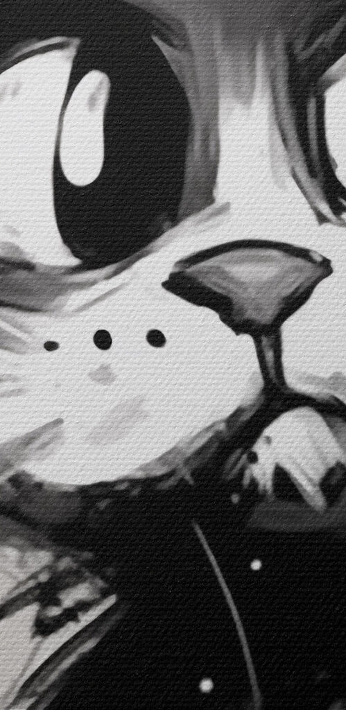 Cat with black paint