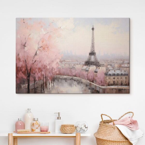 Painting of a tower and a city