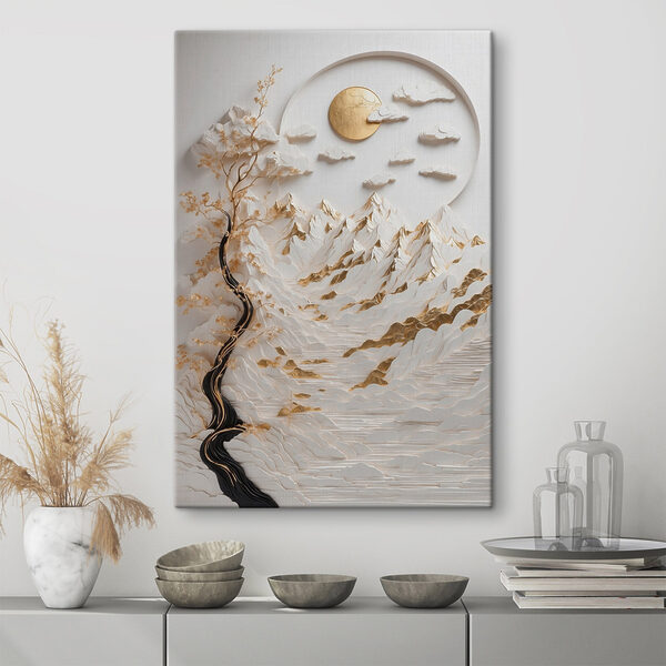 Serene landscape with flowing elements