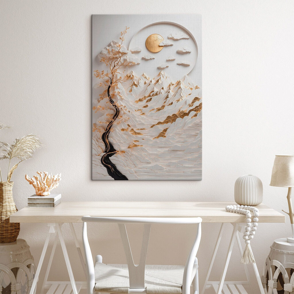 Serene landscape with flowing elements