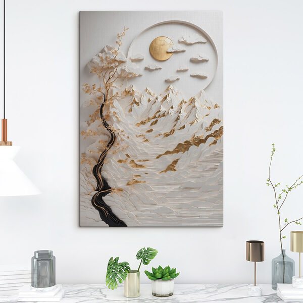 Serene landscape with flowing elements