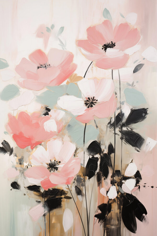 Painting of pink flowers