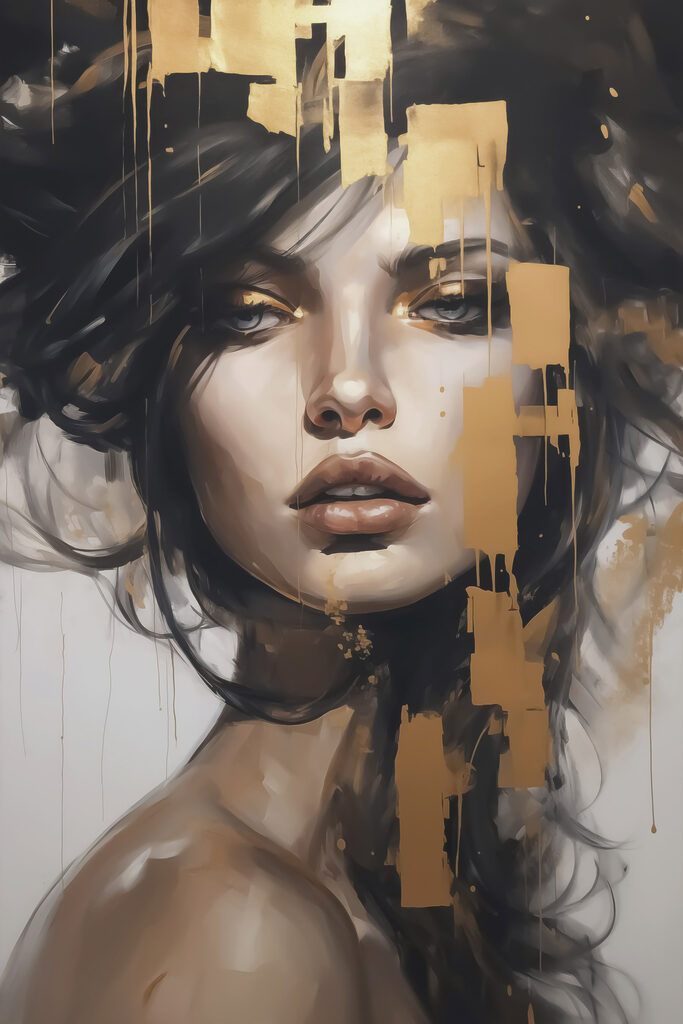 Painting of a woman's face