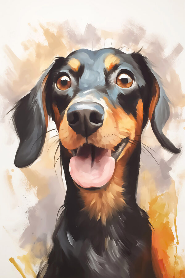 Dog with its tongue out