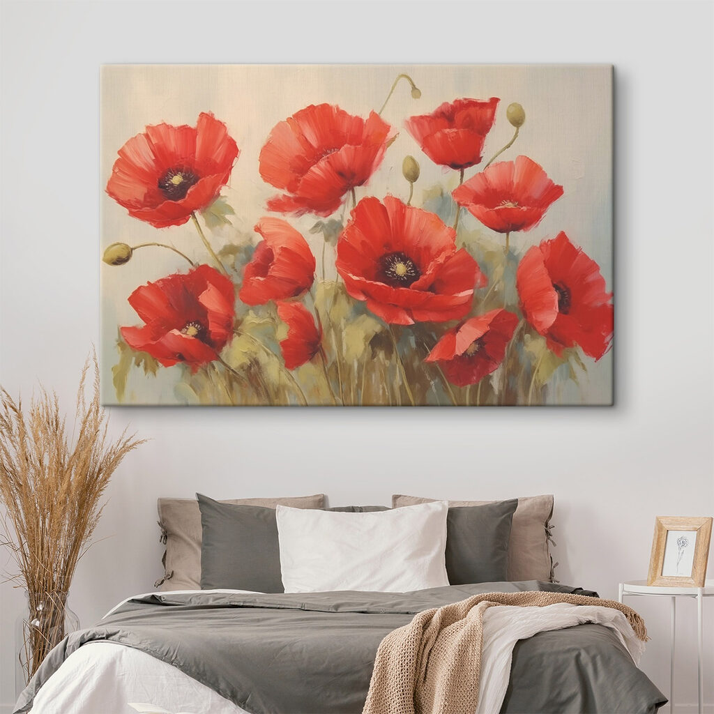 Painting of red flowers Painting of red flowers