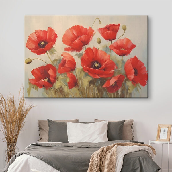 Painting of red flowers Painting of red flowers