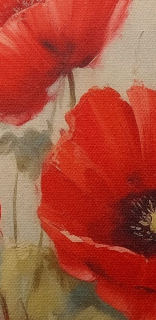 Painting of red flowers Painting of red flowers