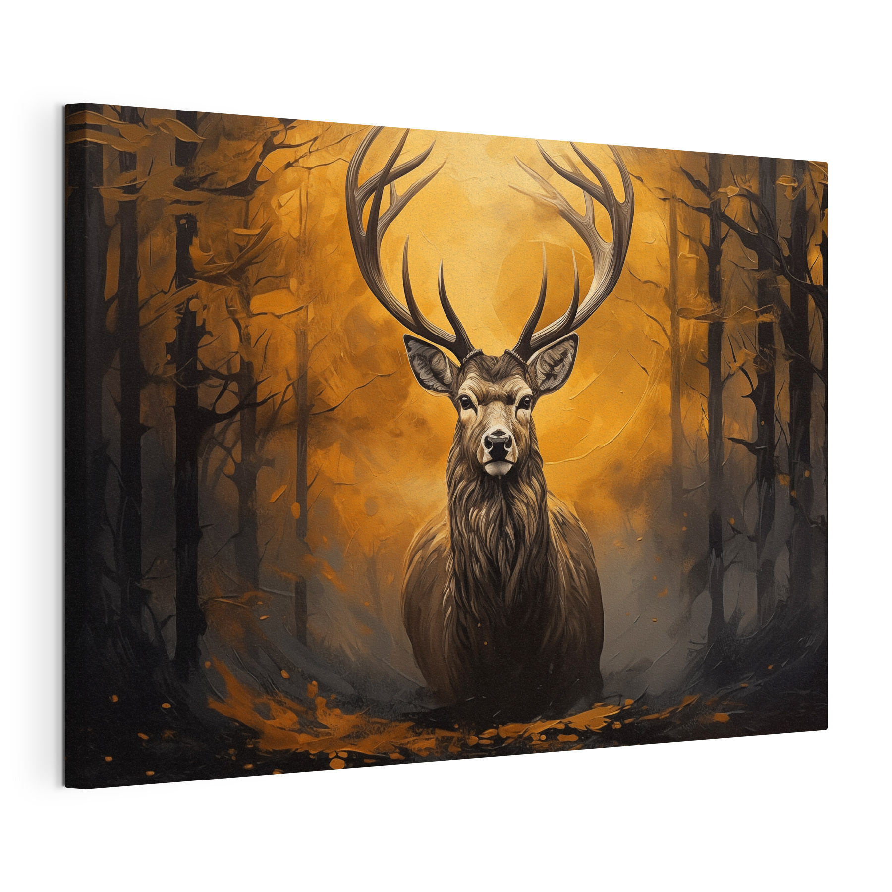 Painting of a deer in the woods Painting of a deer in the woods