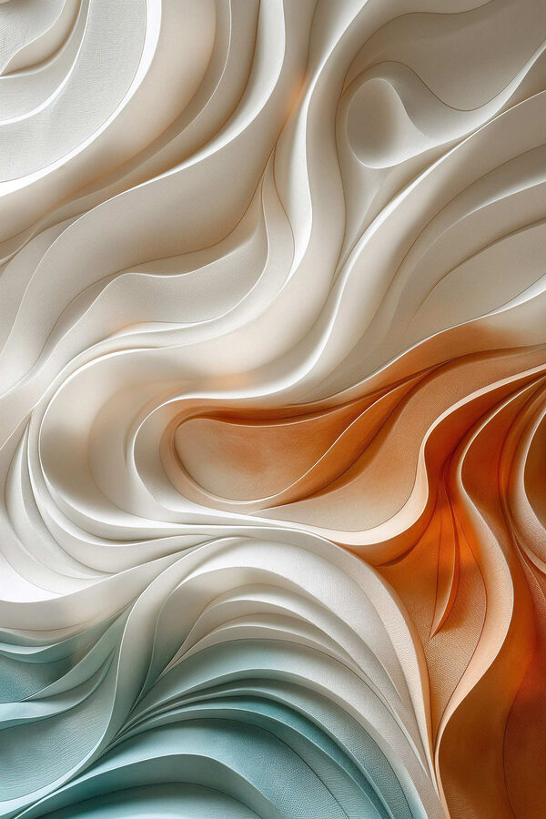White and orange wavy surface