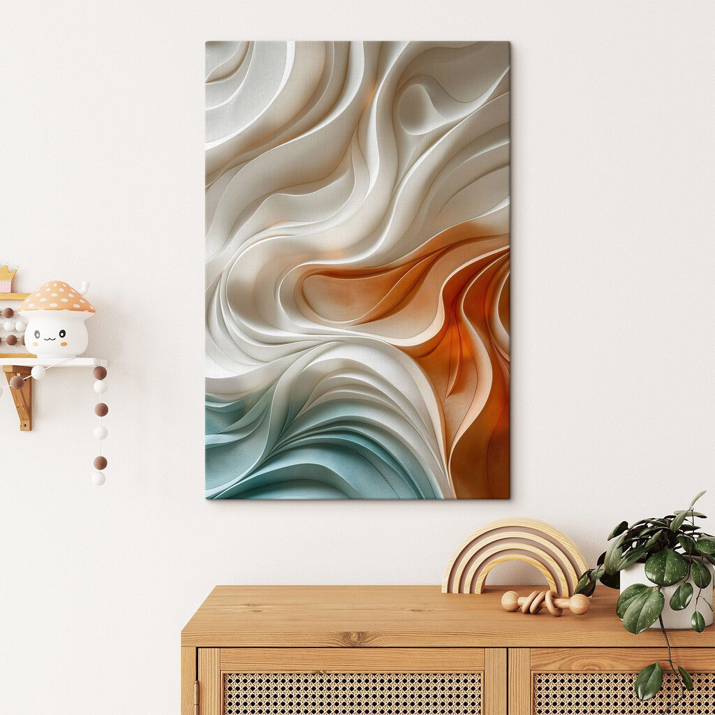 White and orange wavy surface