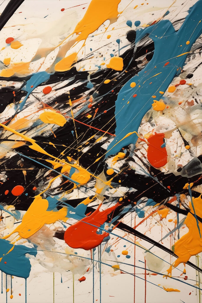 Vibrant splashes of color on canvas