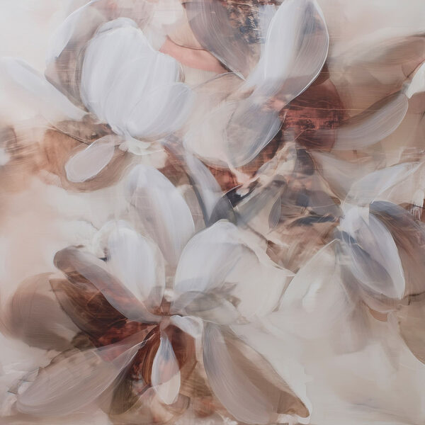 Painting of flowers on a white surface