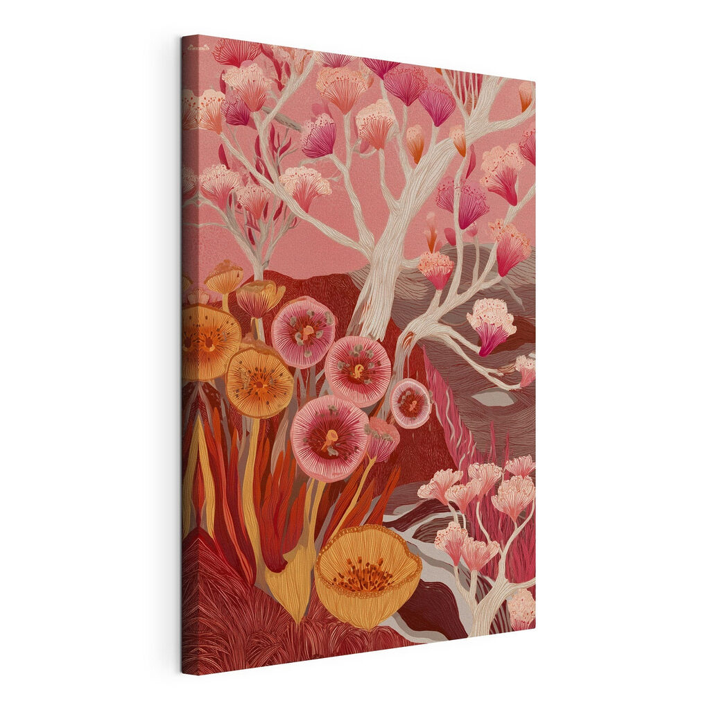 Painting of flowers and trees