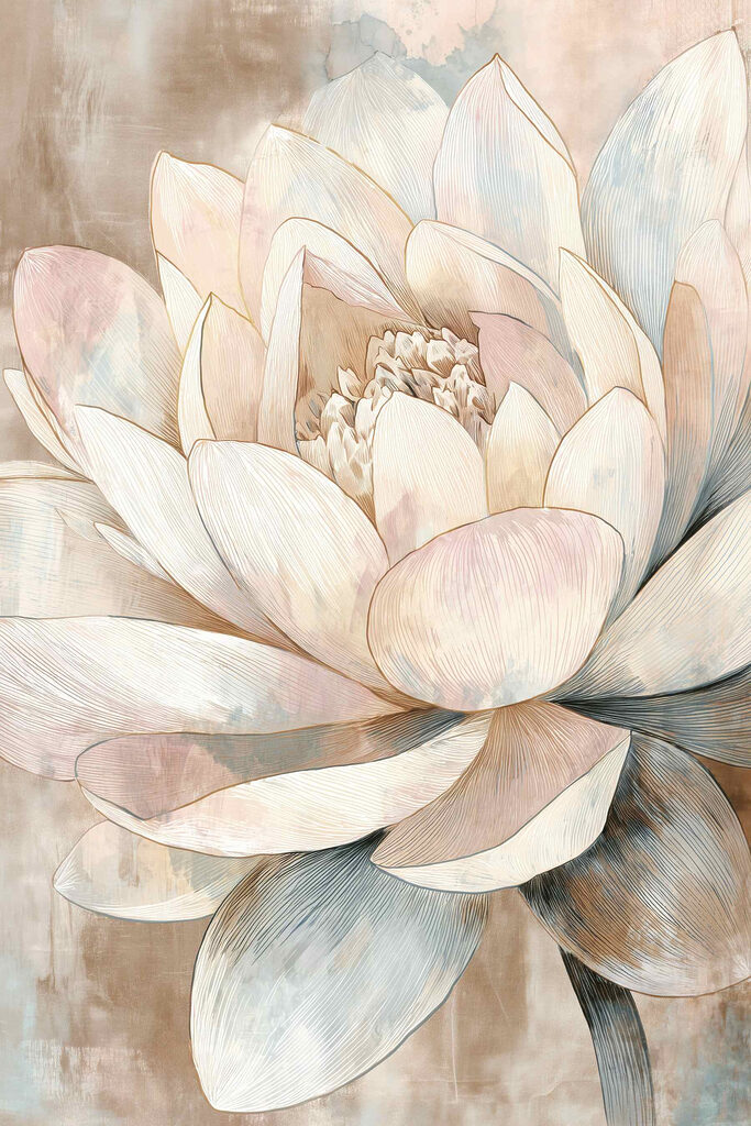 Elegant flower in soft pastel tones