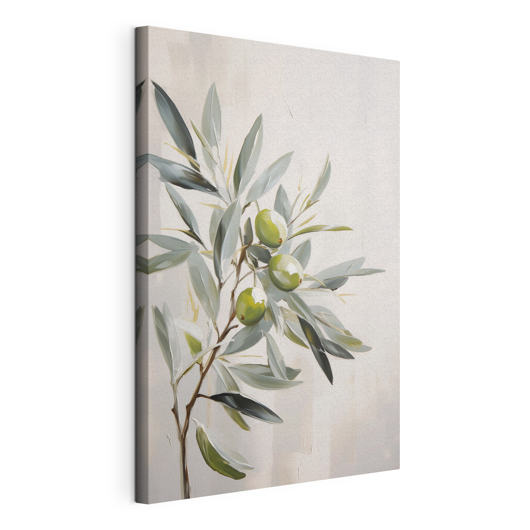 Painting of a branch with green fruits