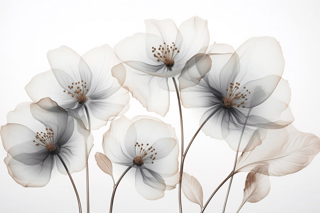 Group of flowers with brown stems