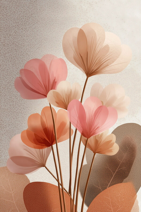 Delicate blooms in soft pastel hues