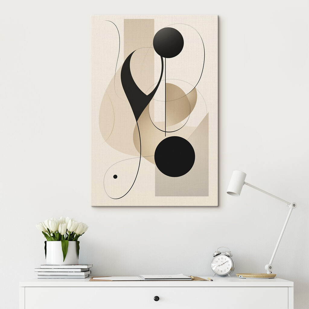 Black and tan art piece