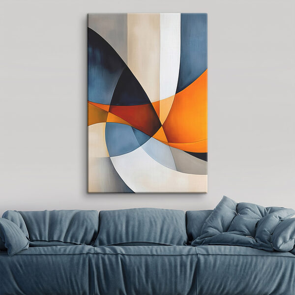 Colorful art piece with curved lines