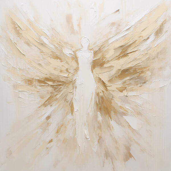 Painting of a woman with wings