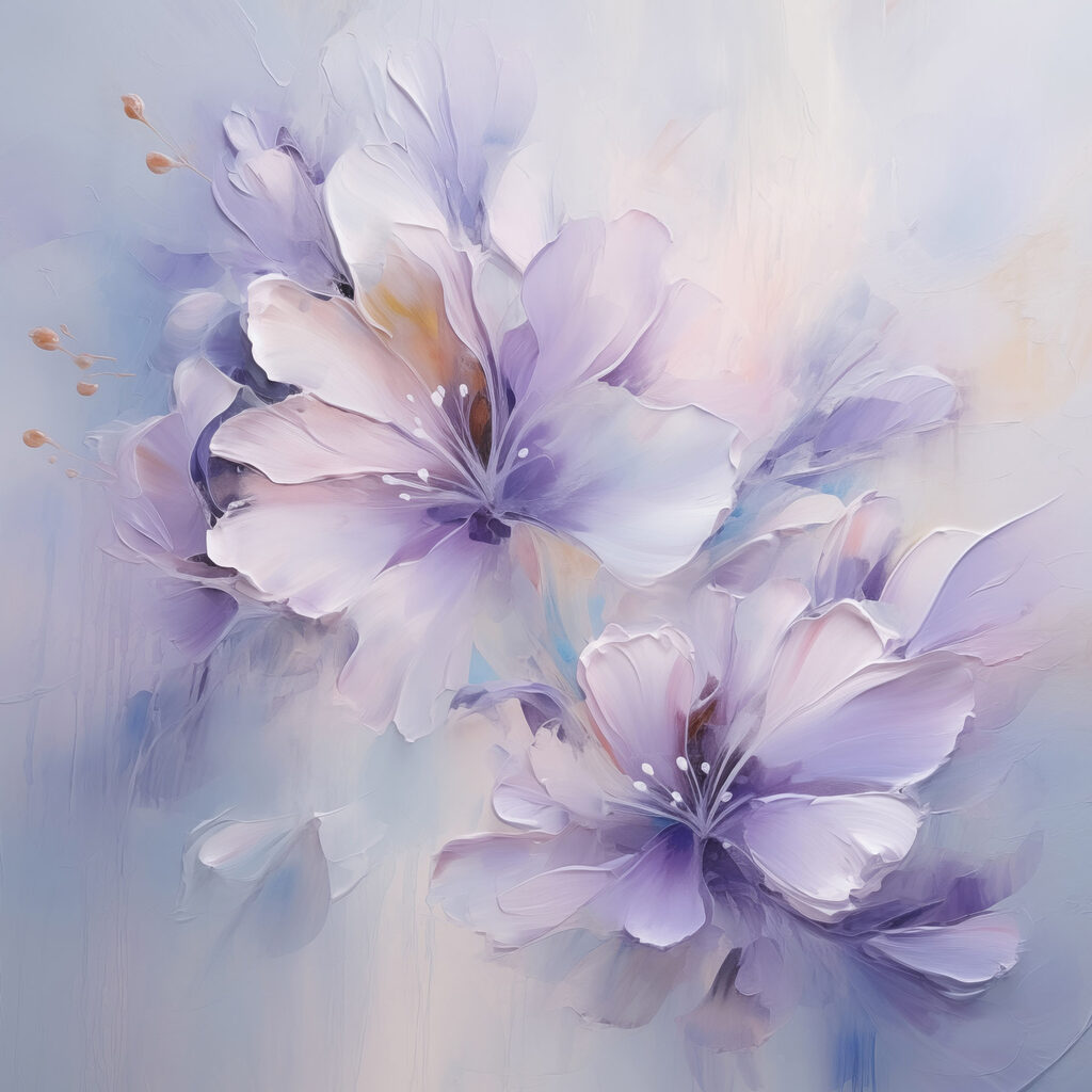 Painting of flowers on a white surface Painting of flowers on a white surface