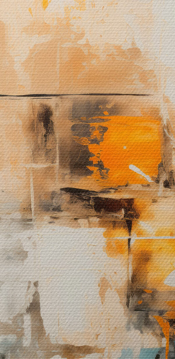 Painting of a blue and orange color