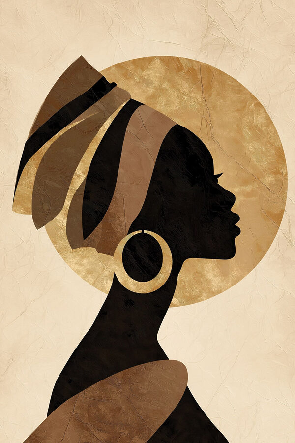 Profile of a woman with a turban