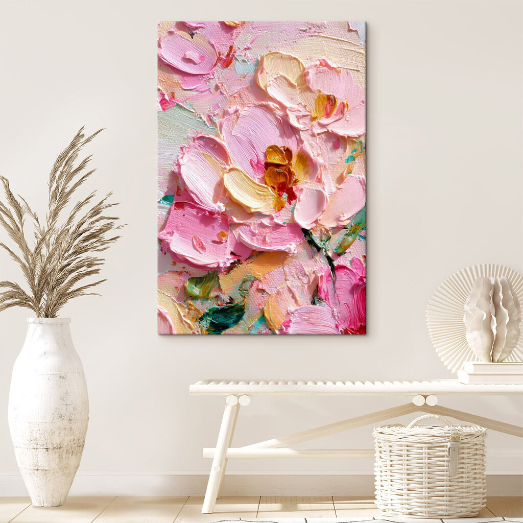 - Vibrant pink petals in soft hues