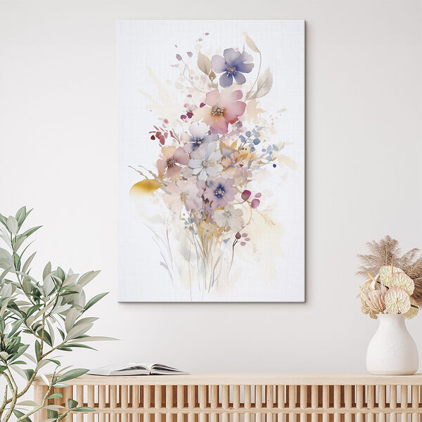 Painting of flowers on a white background