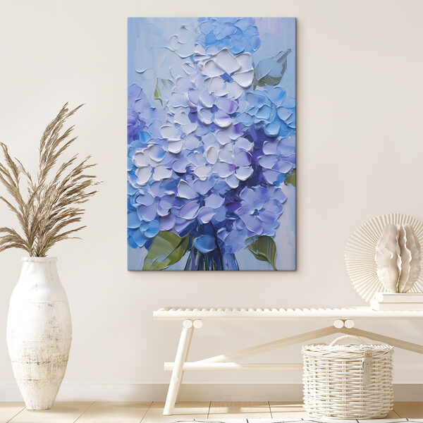 Painting of flowers on a white surface