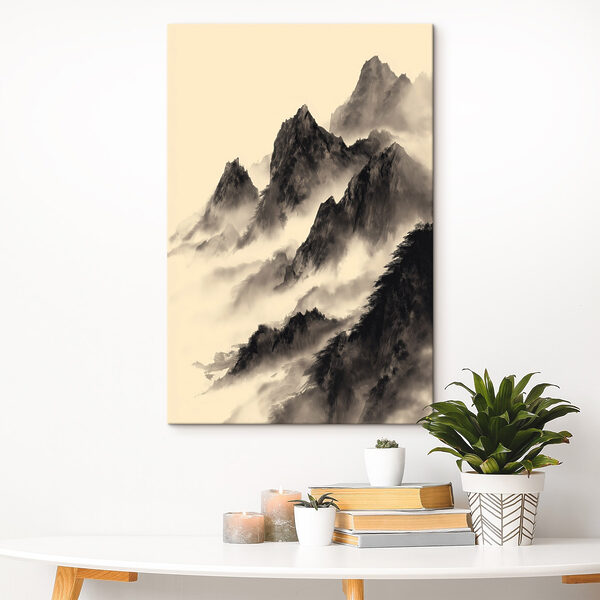 Mountain range with fog