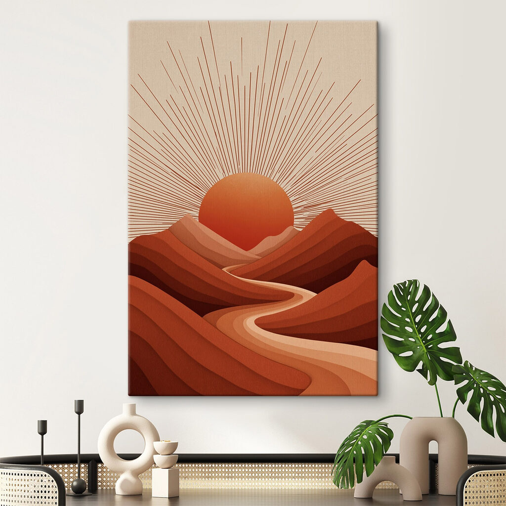 Sun rising over a mountain