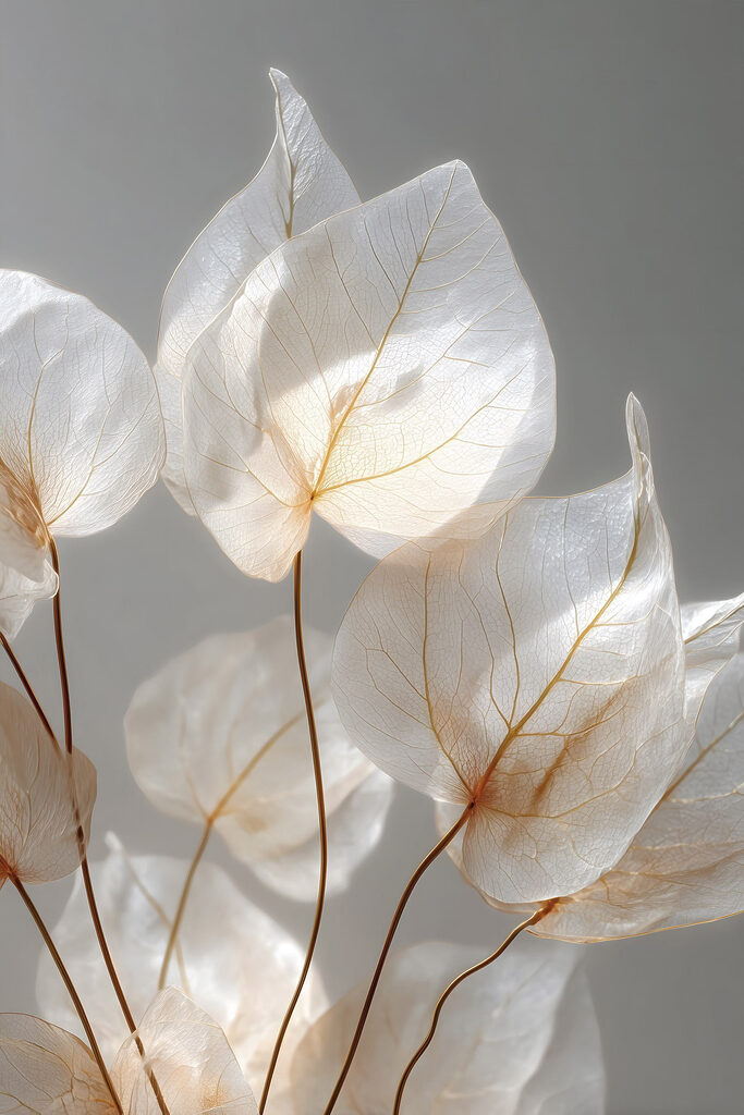 Delicate leaves in soft light