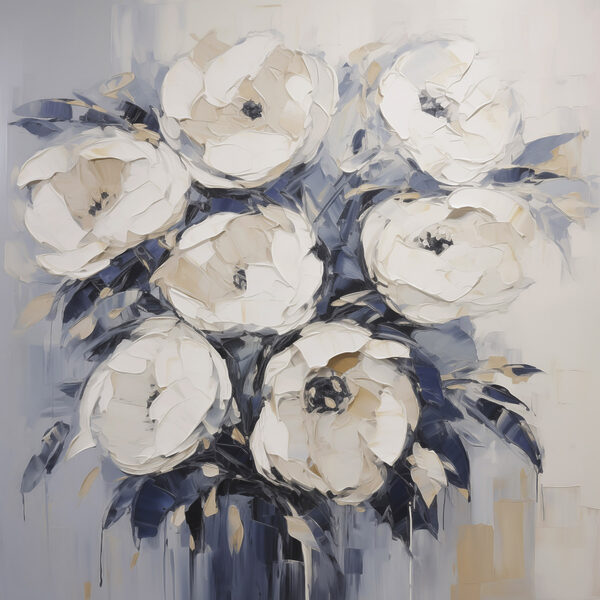 Painting of white flowers Painting of white flowers