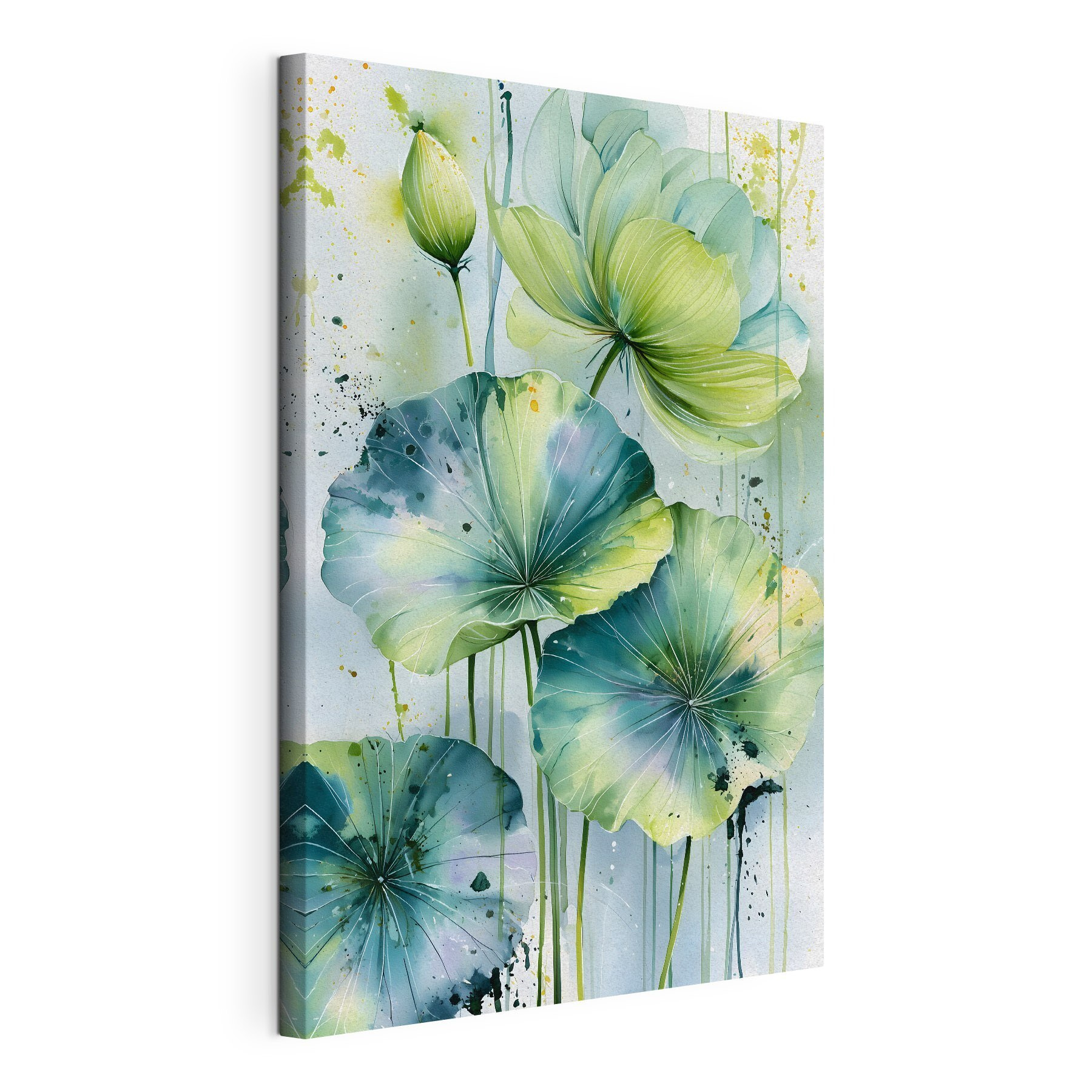 Painting of green and blue leaves Painting of green and blue leaves