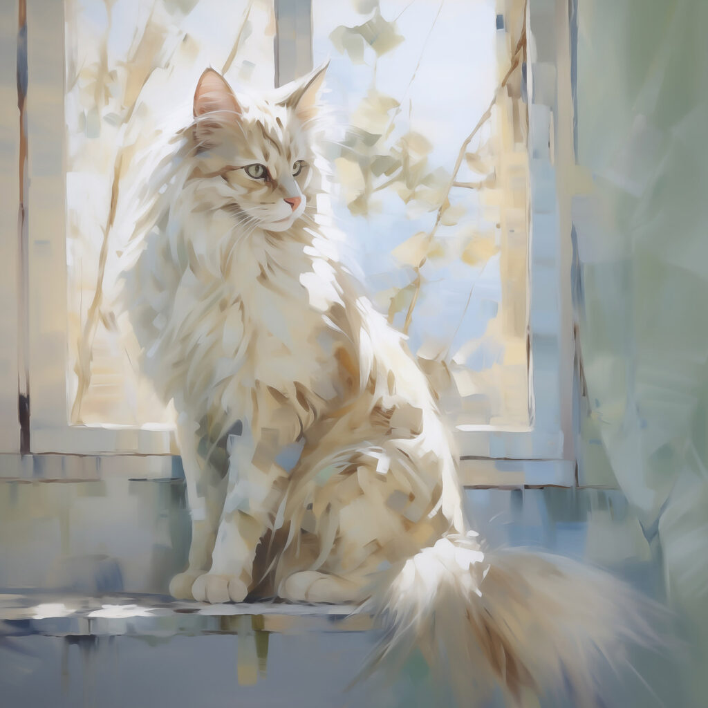 Cat sitting on a window sill Cat sitting on a window sill