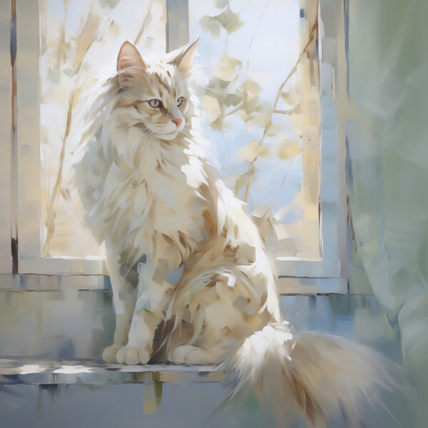 Cat sitting on a window sill Cat sitting on a window sill