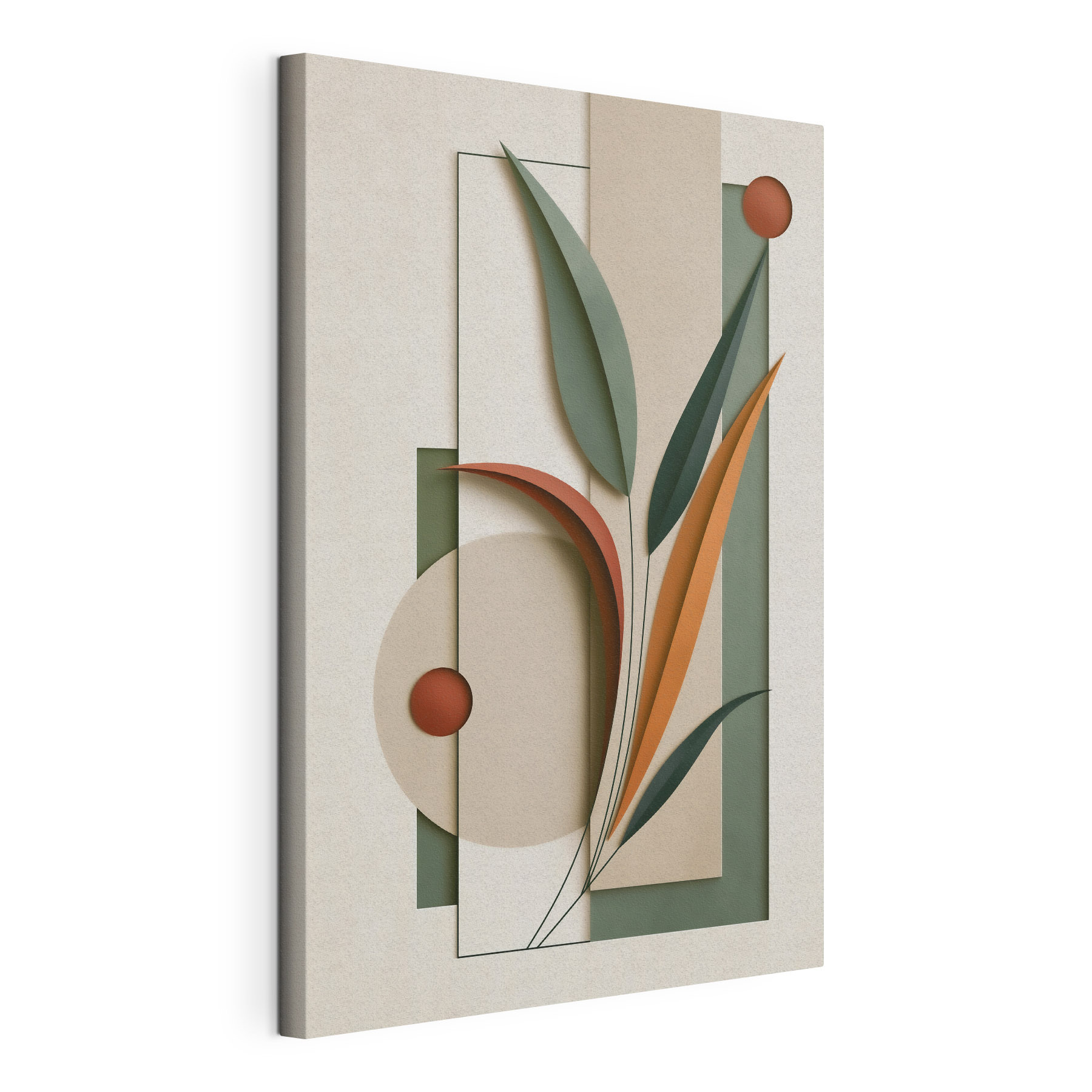 Artwork of leaves and circles