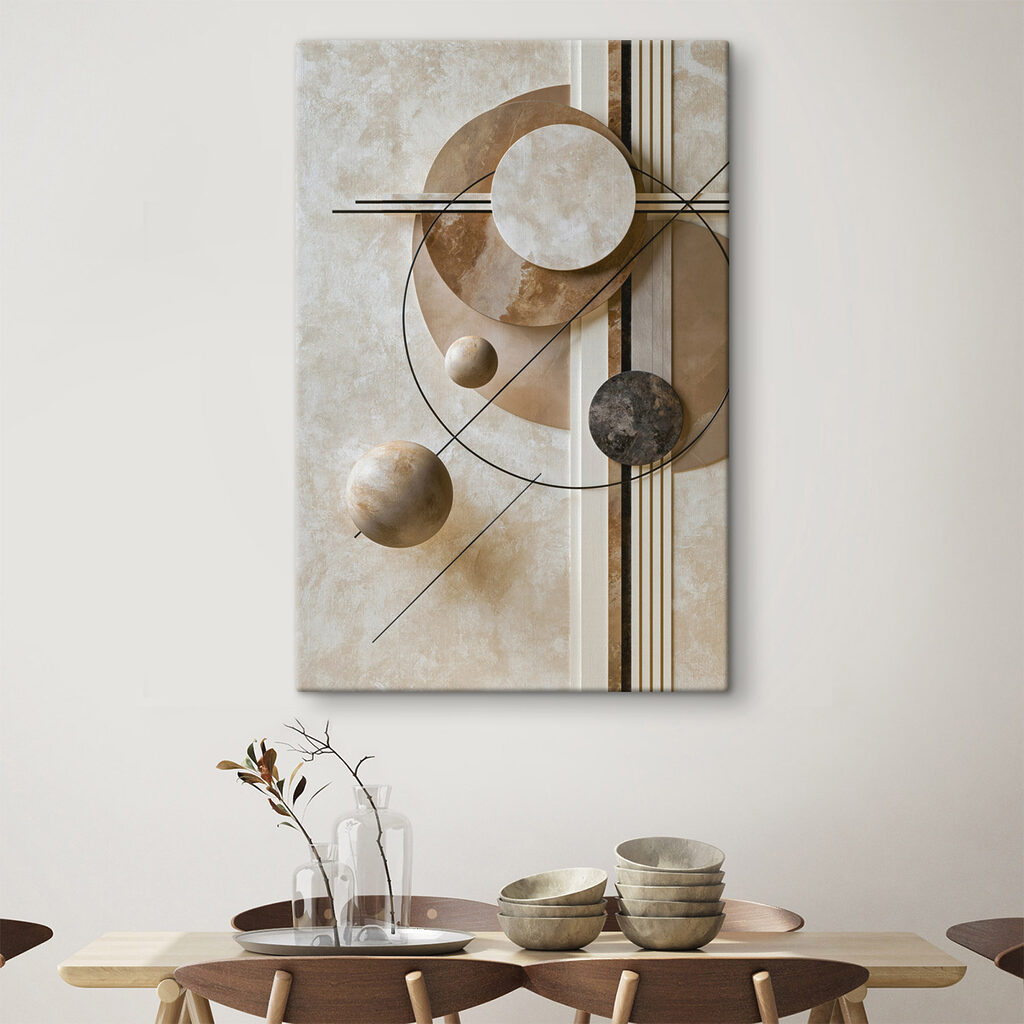 Wall art with circles and lines