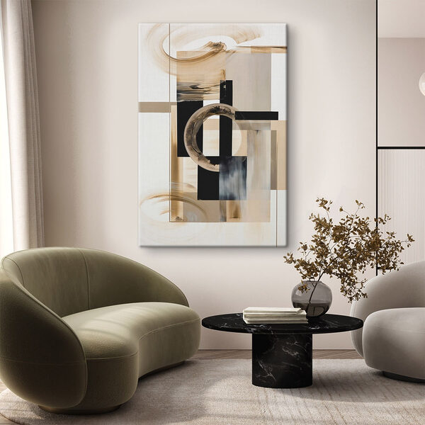 Painting of a circle and squares