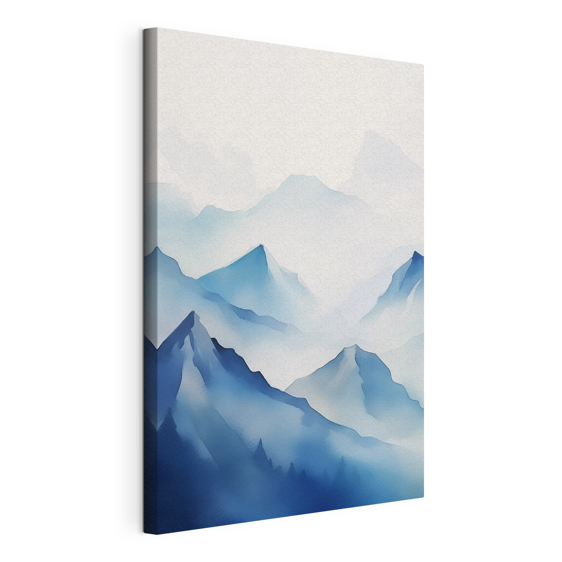 Watercolor of a mountain range