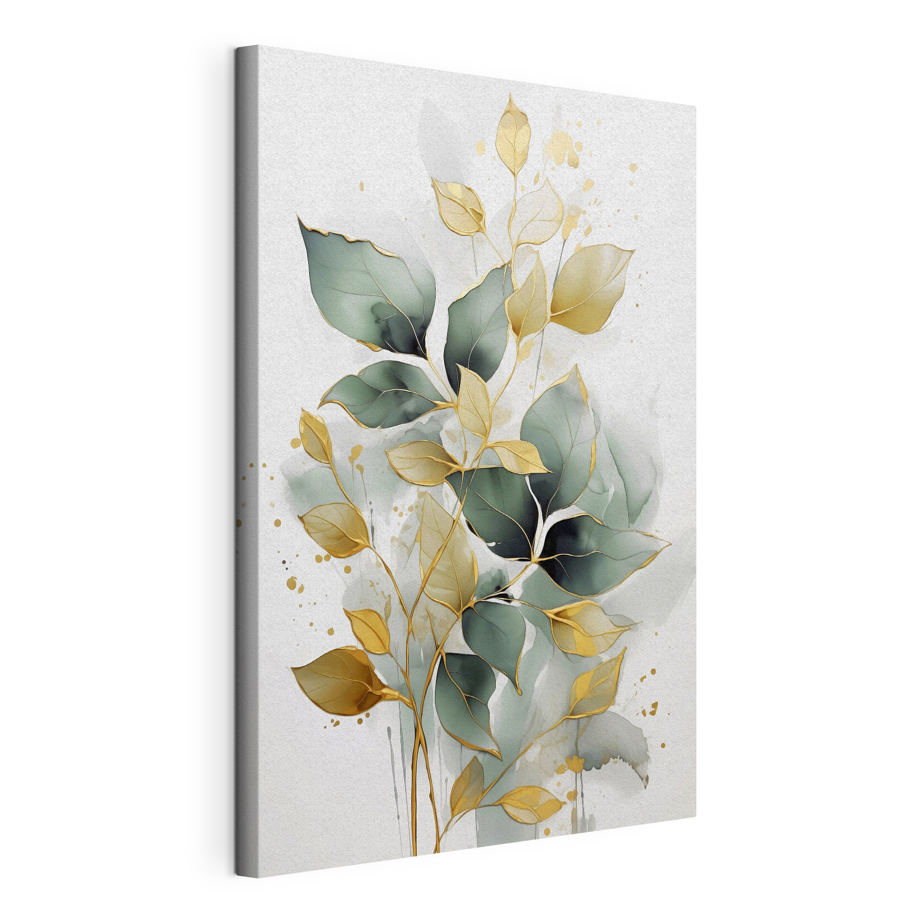 Painting of leaves on a white background Painting of leaves on a white background